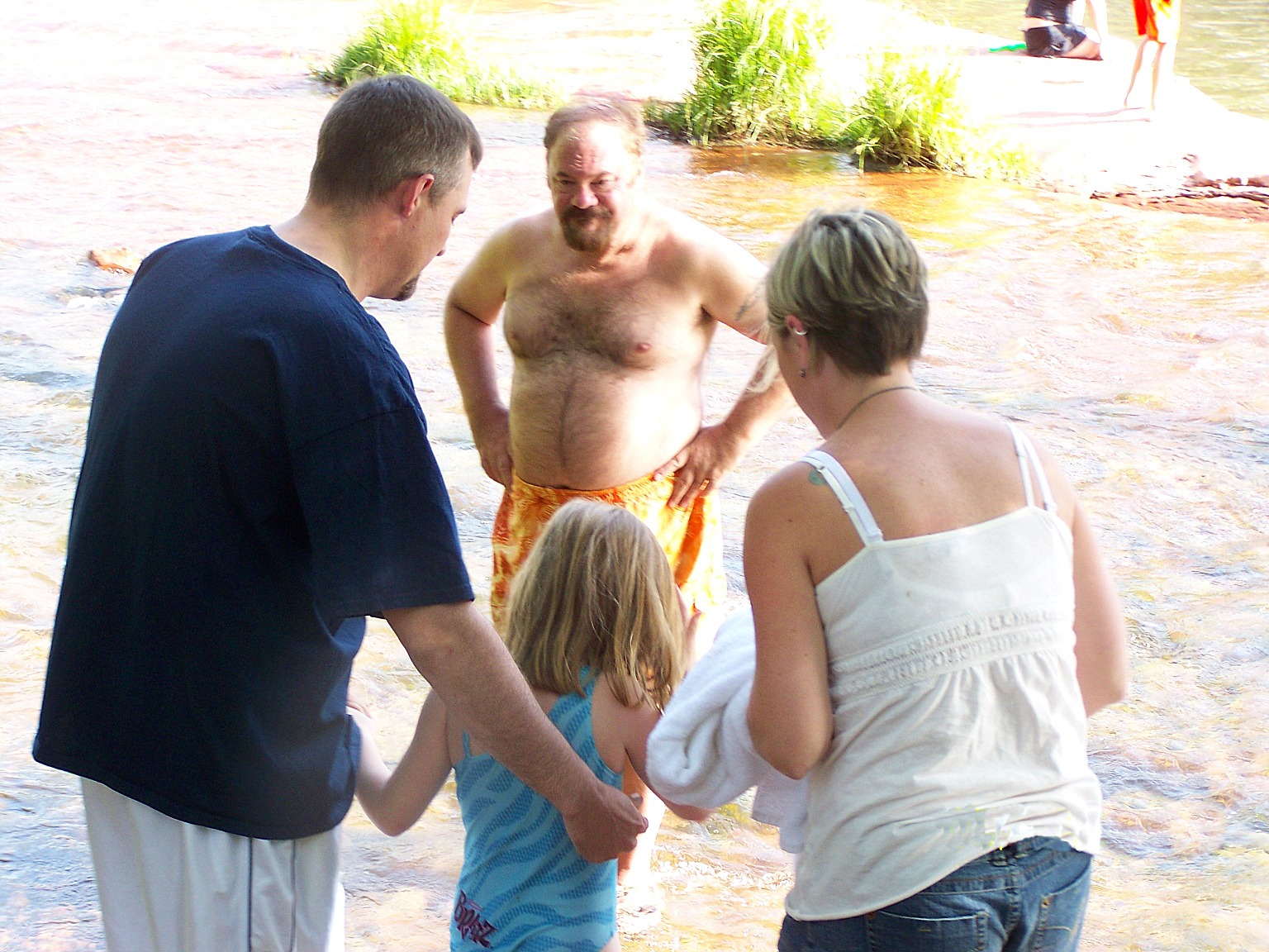 "Papa will hold you hand so you cannot fall."