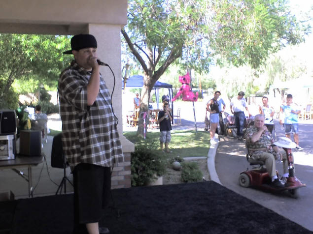 An unexpected visit from a rapper named G extoled the benefits of sobriety.