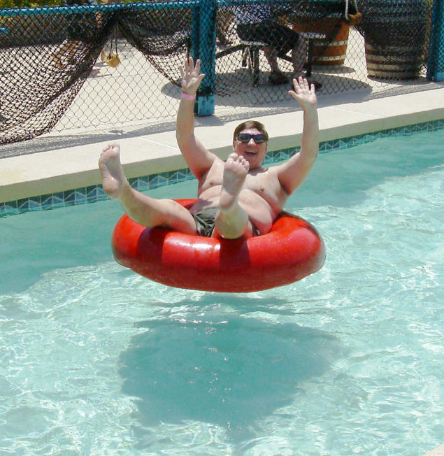 Baby Papa (Michael) floating down the Lazy River.
