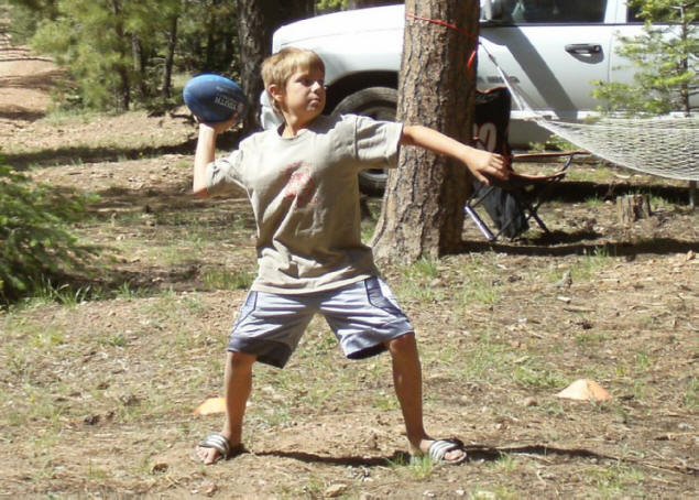 Zach, future gridiron hero.