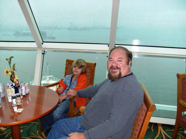 Zach and Paul wait for the ship to tie up.