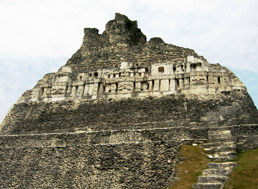 El Castillo: Side view with restored signage.
