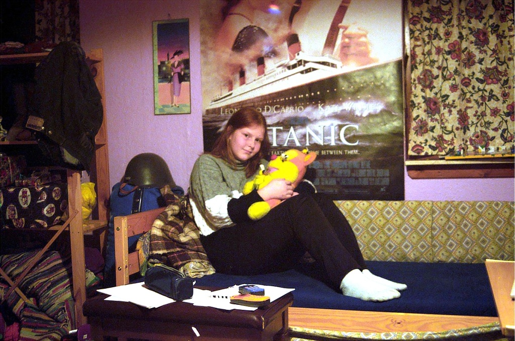 Karina in her room.