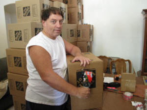 Michael packing.