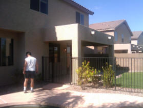 The back porch, with a potential balcony on top.
