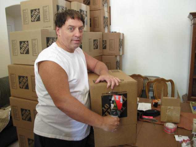 Michael completes a box.