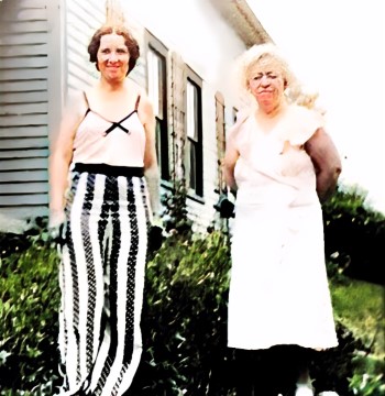 (1937) Gramma Brown and Grandmother Brown in Pawlet. An open marriage?
