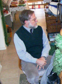 Peter patiently awaiting presents.