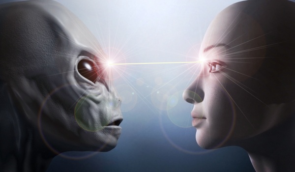 Communicating with an alien.