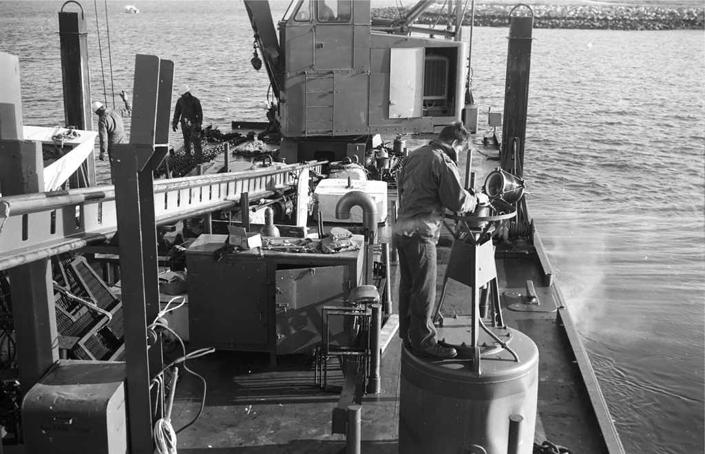 Working on a buoy.