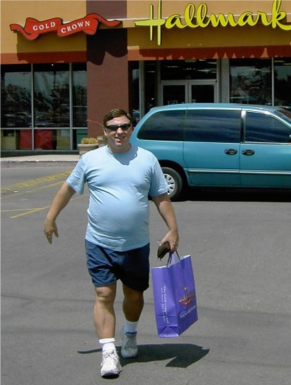 Michael was happy with his purchases.