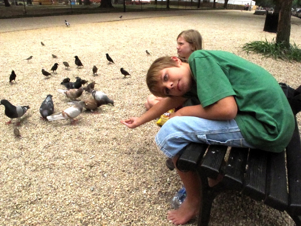 Zach and Cailey relaxing after lunch.
