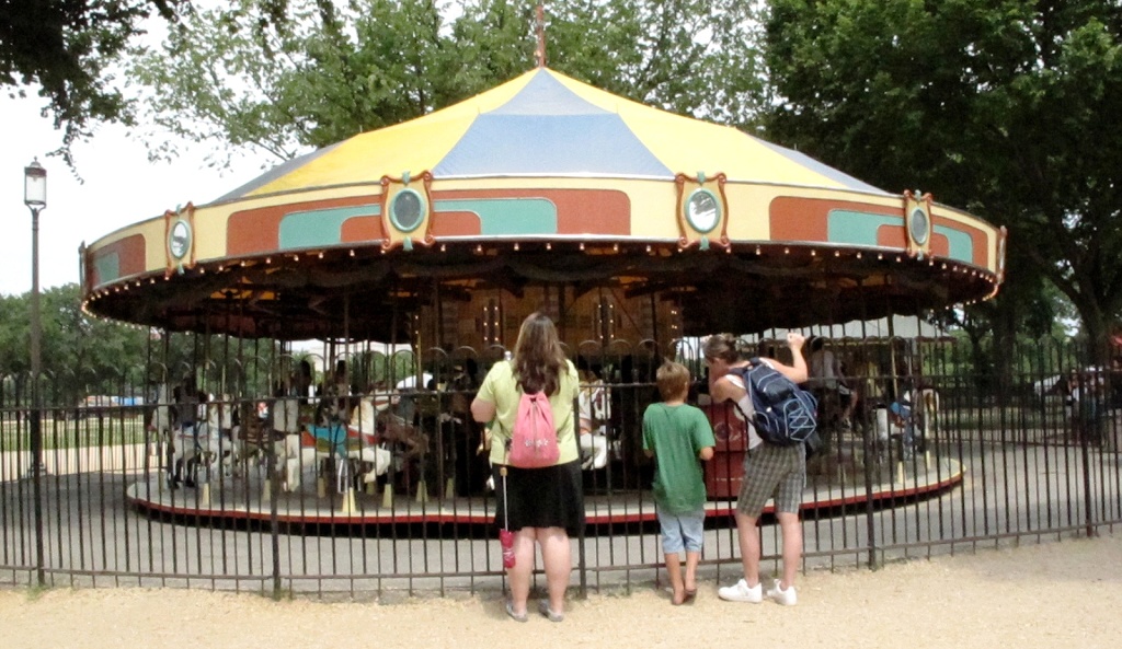 Zach and Dottie at the carousel.