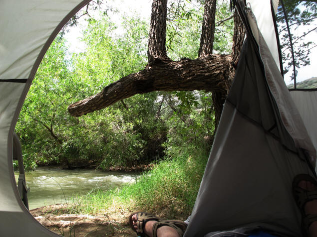 A tent with a view.