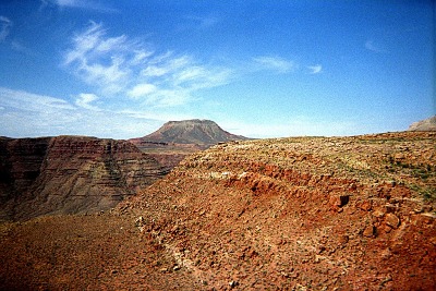 A rugged terrain sped past.