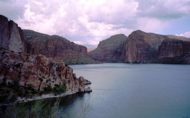 Canyon Lake in its normal state.