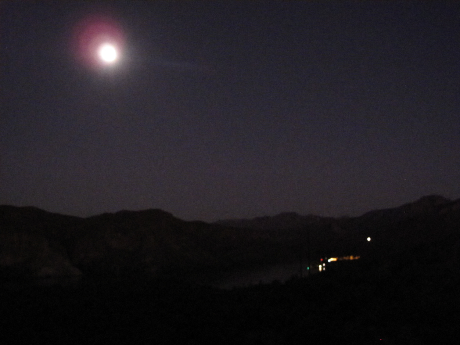 Canyon Lake and marina at night.