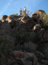 Zach and Josh take a climbing break.