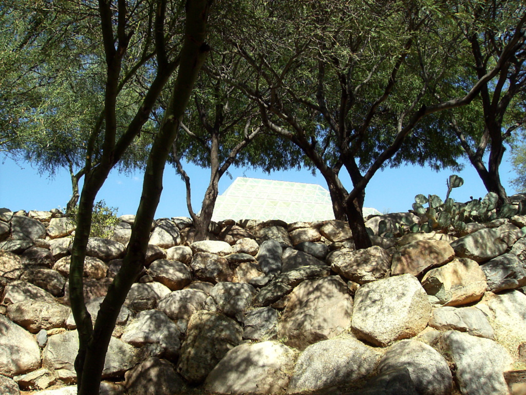 Outside the glass: Biosphere 2 is undeniably an engineering marvel of accomplishment as well as beauty.