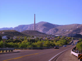 Smokestack dominates the Kearny, Arizona, skyline.