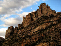 Clouds gathering over the rock formations of Mount Lemmon.