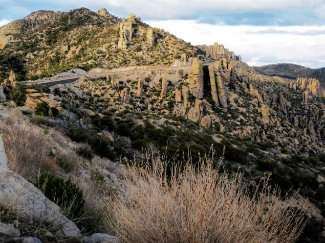 Catalina Highway is cut through an assembly of hoodoos.