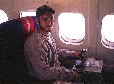 John in the air.