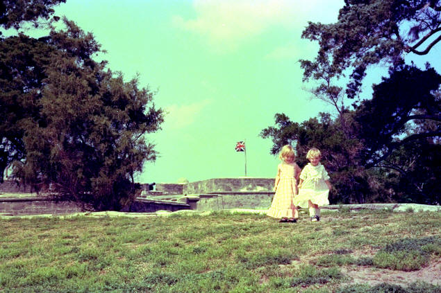 Dottie and Karen outside the Old Fort.
