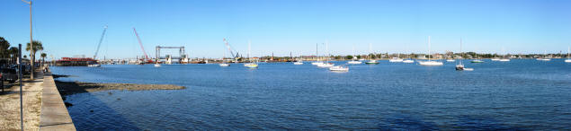 Matanzas River; Bridge of Lions construction on the left.