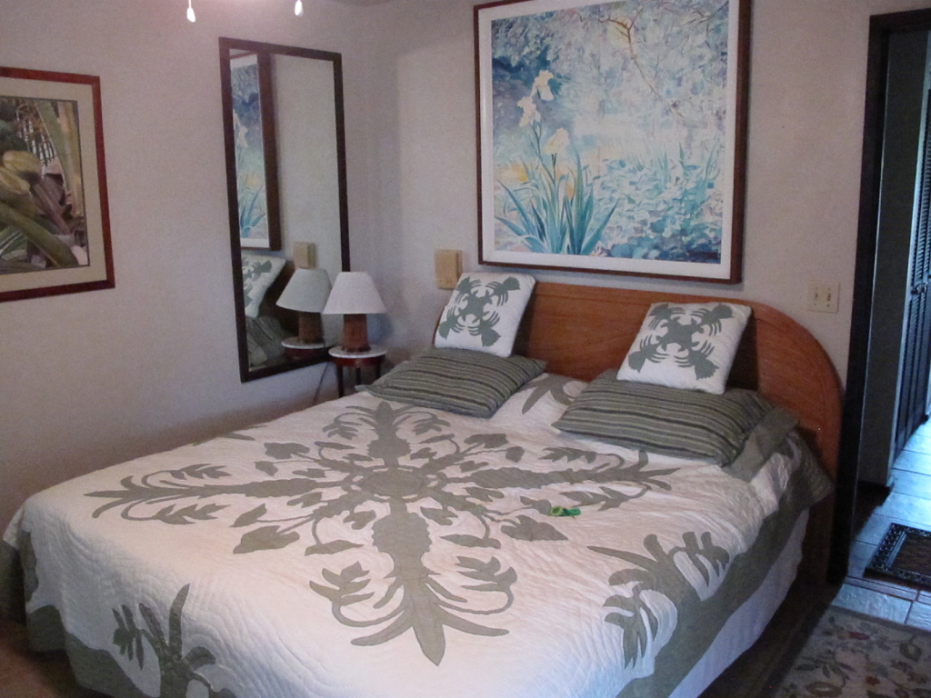 Our bed at Island Home at Lanai Villas.