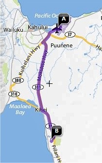 From Kahului to Kihei: Slightly over 12 miles.