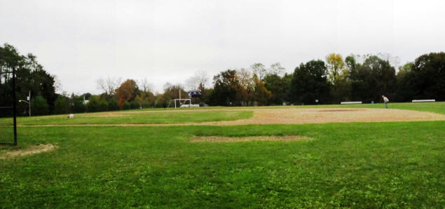 The new football field is about 20 feet above the old.