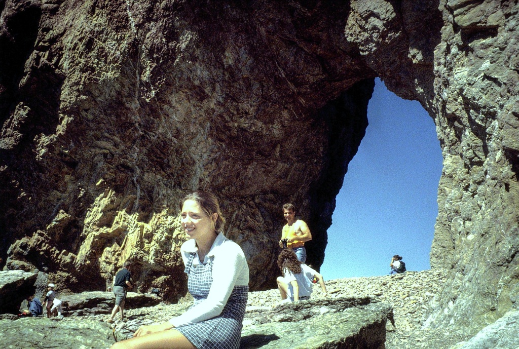 Karen at the arch at Perc&eacute; Rock.