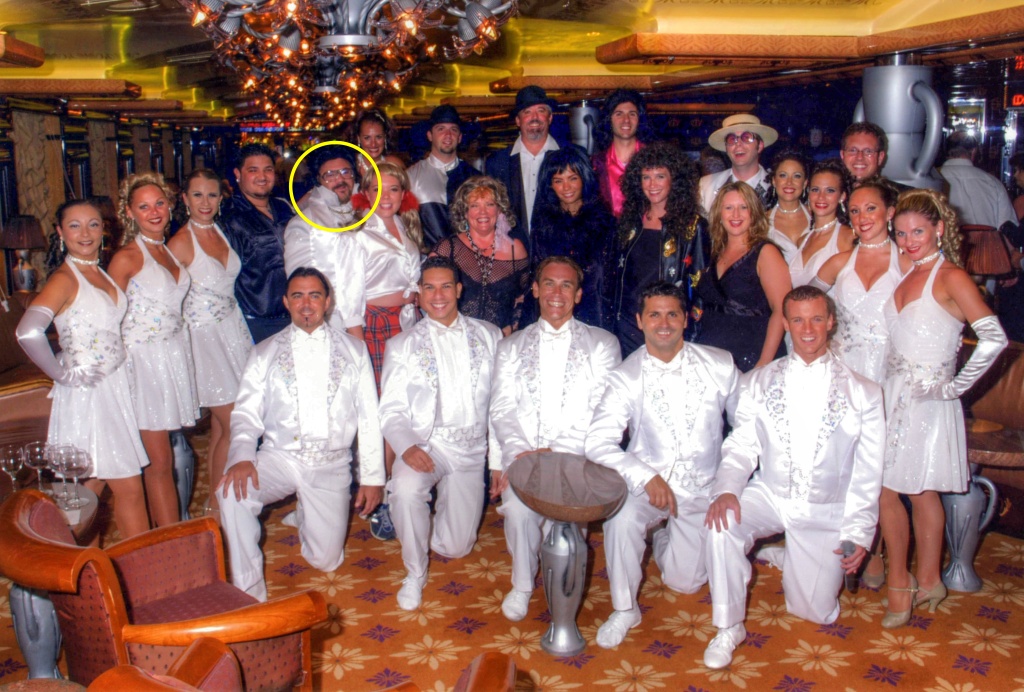 The cast of the Carnival Legends Show. I'm in the back row, fifth from the left.