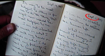 A diary entry in Face/Off is from September 11